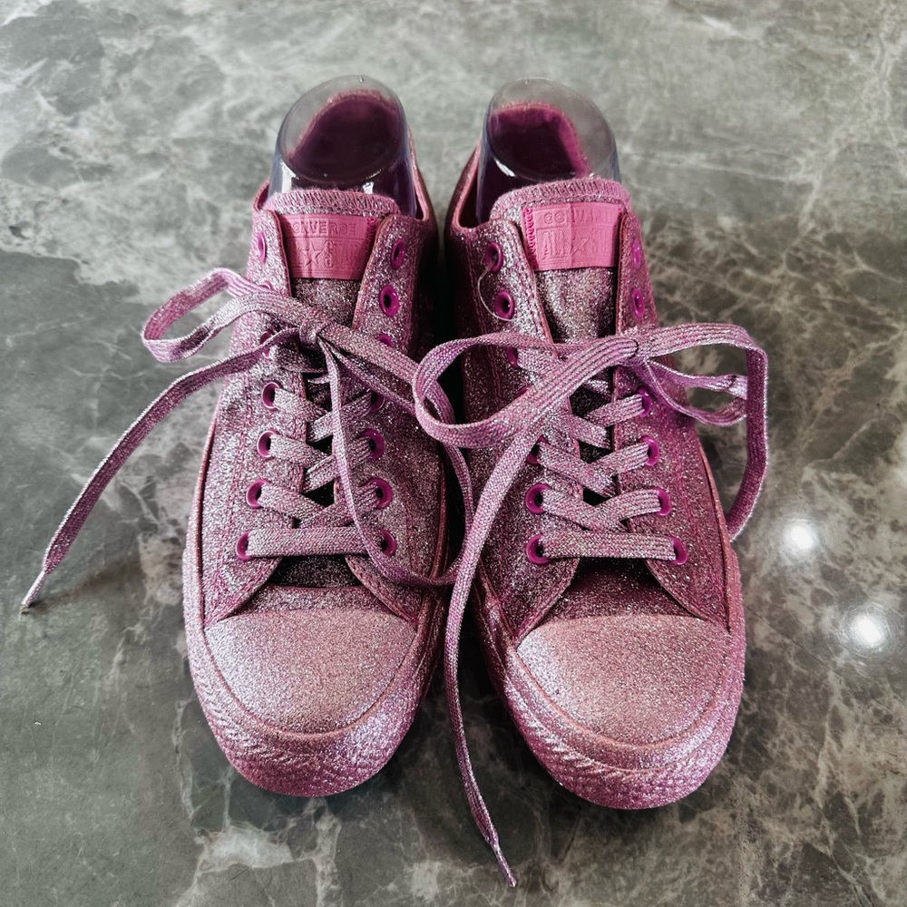 CONVERSE ALL STAR Heel To Toe Pink Lace up Low Top sneakers SZ 9